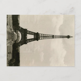 Postal Torre Eiffel Blanca y Negra Vintage
