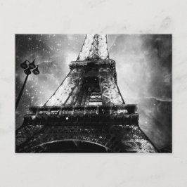 Postal Torre Eiffel, blanco y negro