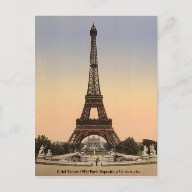Postal Torre Eiffel de la Antigua Francia, Paris-Expo 190 (Anverso)
