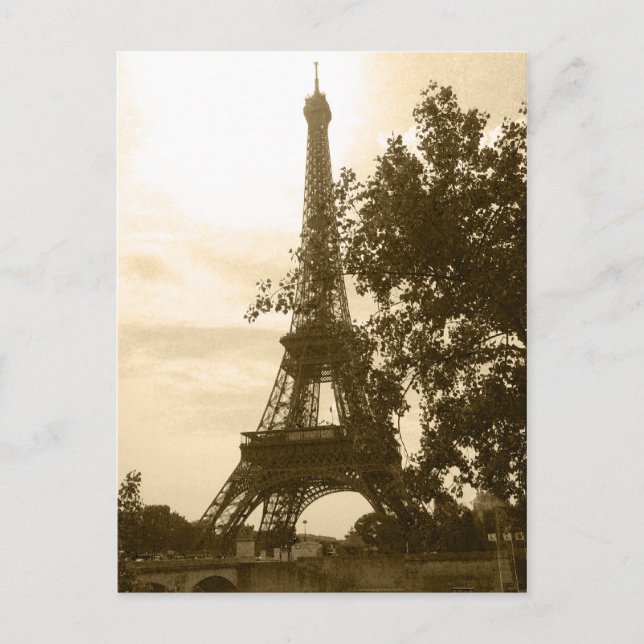Postal Torre Eiffel de la sepia (Anverso)