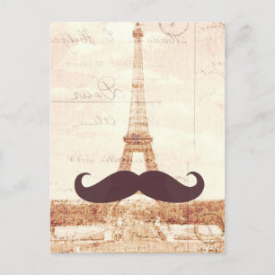 Postal Torre Eiffel de Mustache