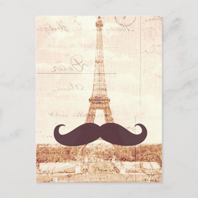Postal Torre Eiffel de Mustache (Anverso)