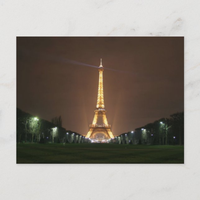 Postal Torre Eiffel de noche (Anverso)