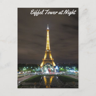 Postal Torre Eiffel de noche