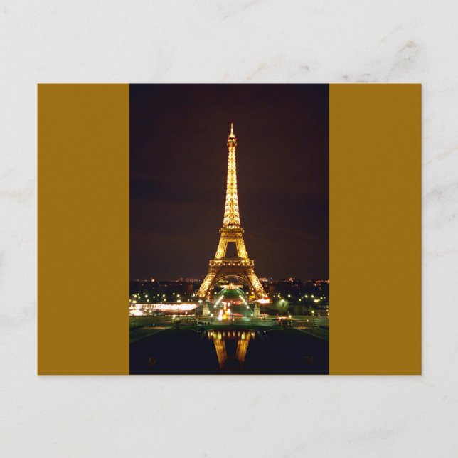 Postal Torre Eiffel de noche - Color (Anverso)