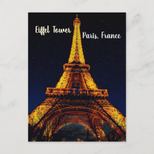 Postal Torre Eiffel de Noche – París