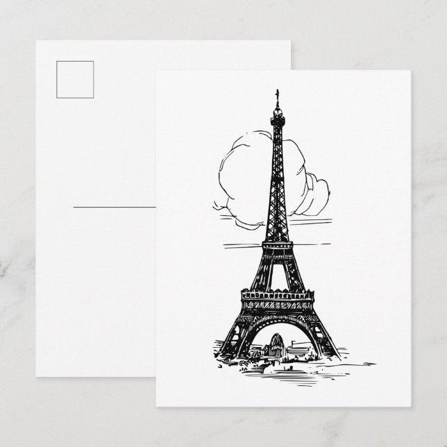 Postal Torre Eiffel de París (Anverso / Reverso)