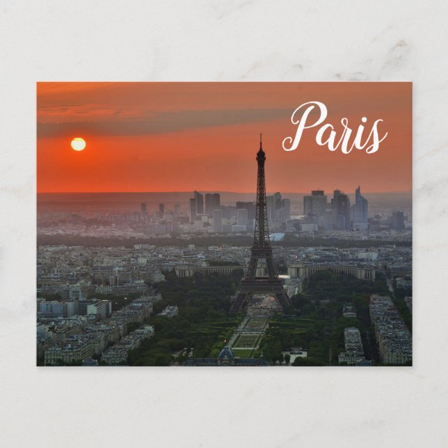 Postal Torre Eiffel de París (Anverso)