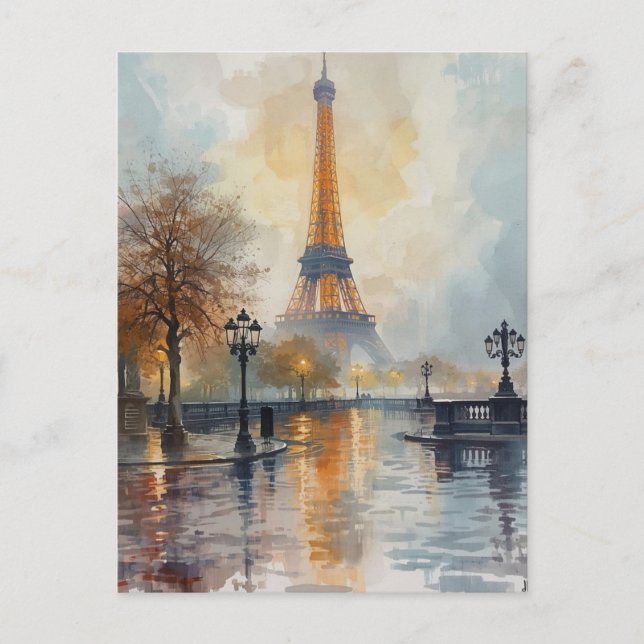 Postal Torre Eiffel de París (Anverso)