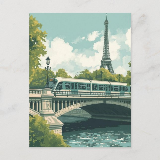 Postal Torre Eiffel de París (Anverso)