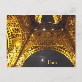 Postal Torre Eiffel de París a la luz de la luna