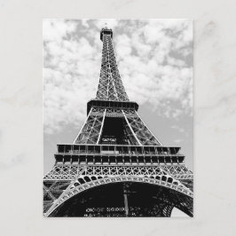 Postal Torre Eiffel de París blanco y negro