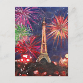 Postal Torre Eiffel de París Ciudad del Amor con Silveste