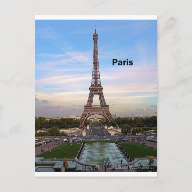Postal Torre Eiffel de París en Francia (por St.K. (Anverso)