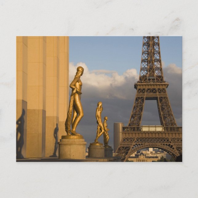 Postal Torre Eiffel del Palacio de Chaillot, París, (Anverso)