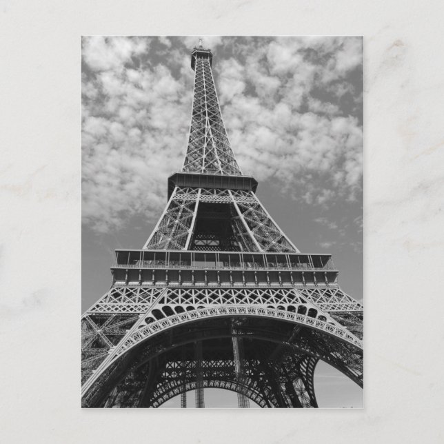 Postal Torre Eiffel en blanco y negro (Anverso)