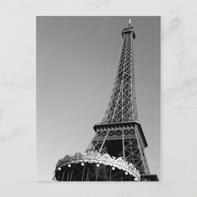 Postal Torre Eiffel en blanco y negro (Anverso)