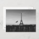 Postal Torre Eiffel en blanco y negro (Anverso / Reverso)