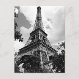 Postal Torre Eiffel en blanco y negro en París