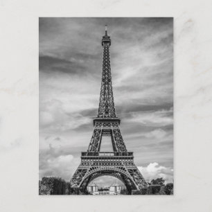 Postal Torre Eiffel en blanco y negro París Ciudad