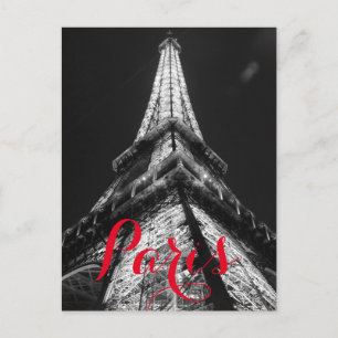 Postal Torre Eiffel en blanco y negro París Francia Clási
