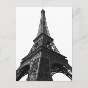 Postal Torre Eiffel en blanco y negro París Viajes a Euro