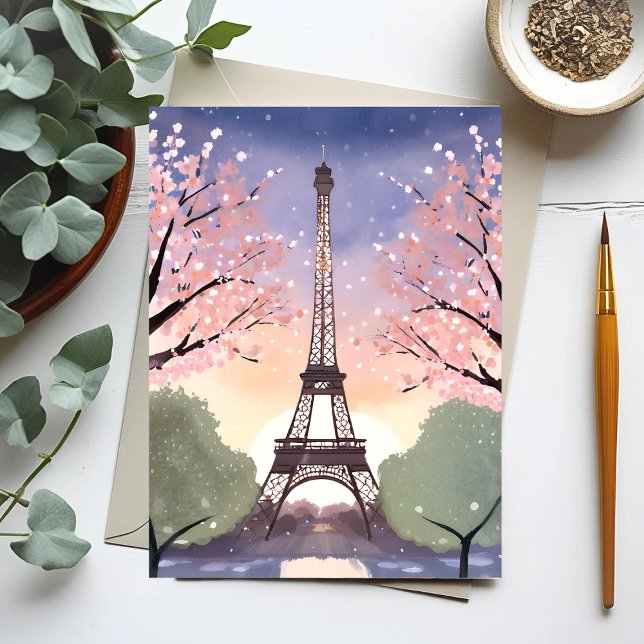 Postal Torre Eiffel en flor | Agua de Francia en París (Subido por el creador)