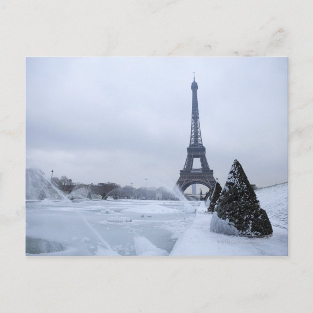 Postal Torre Eiffel en invierno (Anverso)