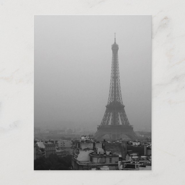 Postal Torre Eiffel en la niebla (Anverso)