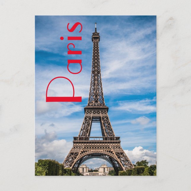 Postal Torre Eiffel en París (Anverso)