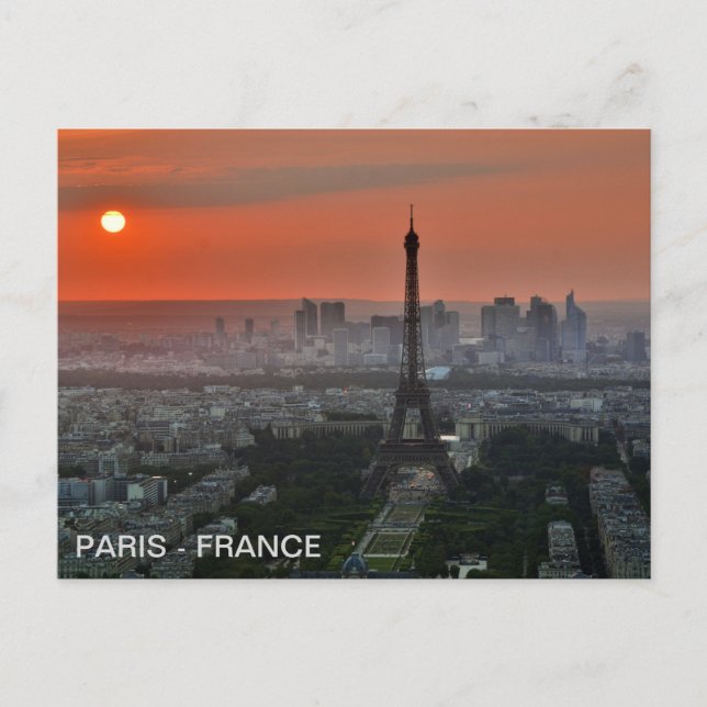 postal Torre Eiffel, en París, Francia (Anverso)