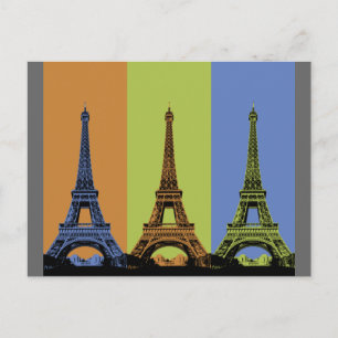 Postal Torre Eiffel en París Tríptico