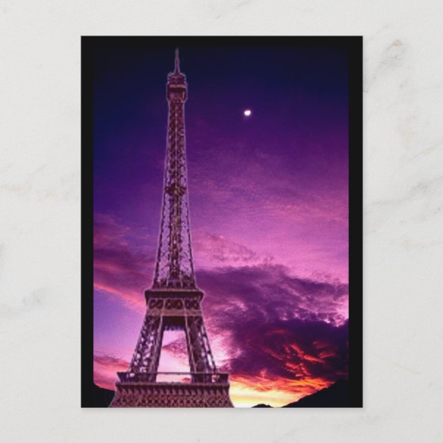 Postal Torre Eiffel en Sunshine Sky (Anverso)