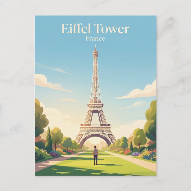 Postal Torre Eiffel Francia (Anverso)