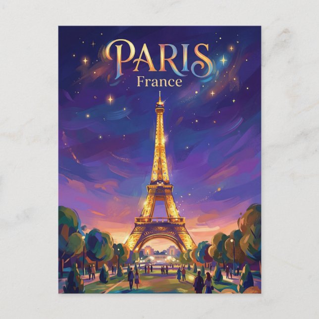 Postal Torre Eiffel Francia (Anverso)