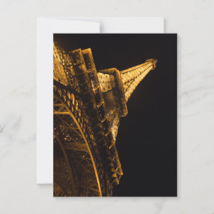 Postal Torre Eiffel iluminada de noche en París
