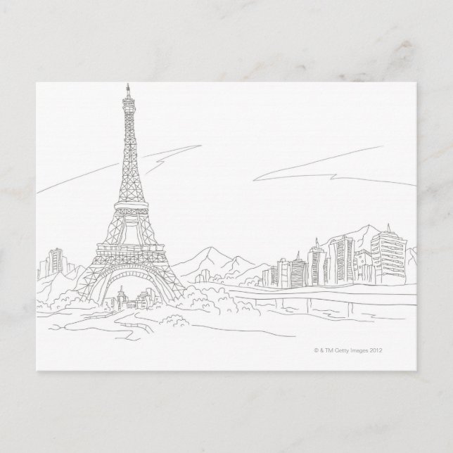 Postal Torre Eiffel, París (Anverso)