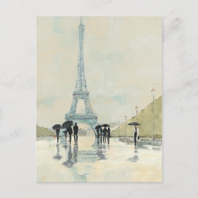 Postal Torre Eiffel | París En Lluvia (Anverso)