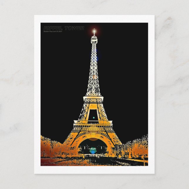 Postal Torre Eiffel, París, Francia (Anverso)