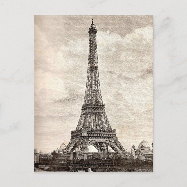 Postal Torre Eiffel París Francia 1889 (Anverso)