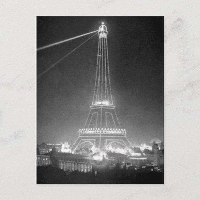 Postal Torre Eiffel París Francia 1900 Vintage (Anverso)