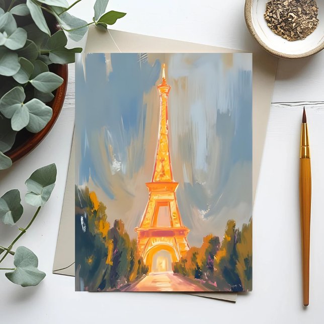 Postal Torre Eiffel París Francia Acuarela (Subido por el creador)