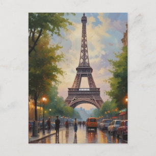 Postal Torre Eiffel París Viaje Arte Retro Vintage