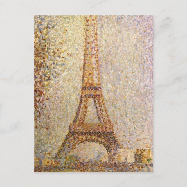 Postal Torre Eiffel por Georges Seurat, Bella Artes de la (Anverso)