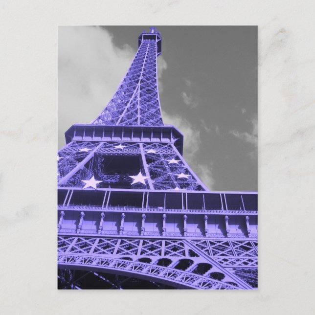 Postal Torre Eiffel Púrpura (Anverso)