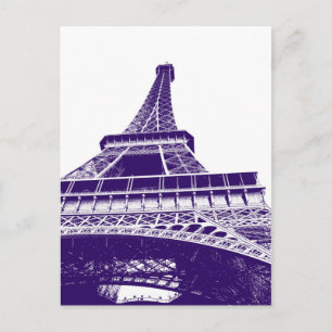 Postal Torre Eiffel Púrpura