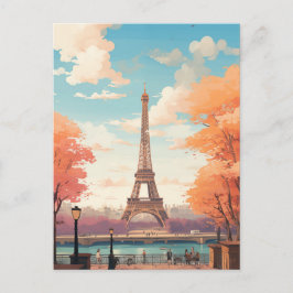 Postal Torre Eiffel Retro, París, Francia