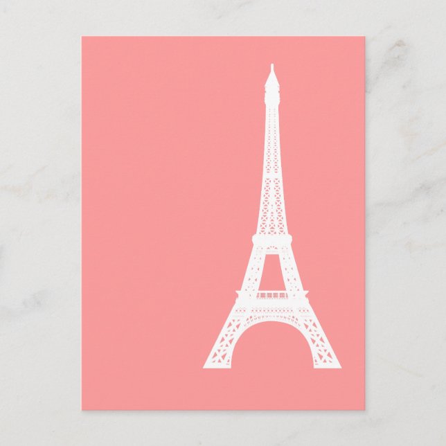 Postal Torre Eiffel Rosa (Anverso)