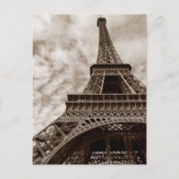 Torre Eiffel Sepia Desde Abajo Romance París Europ
