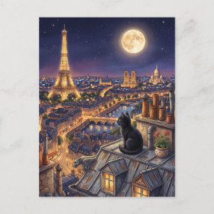 Postal Torre Eiffel Tejados París Francia